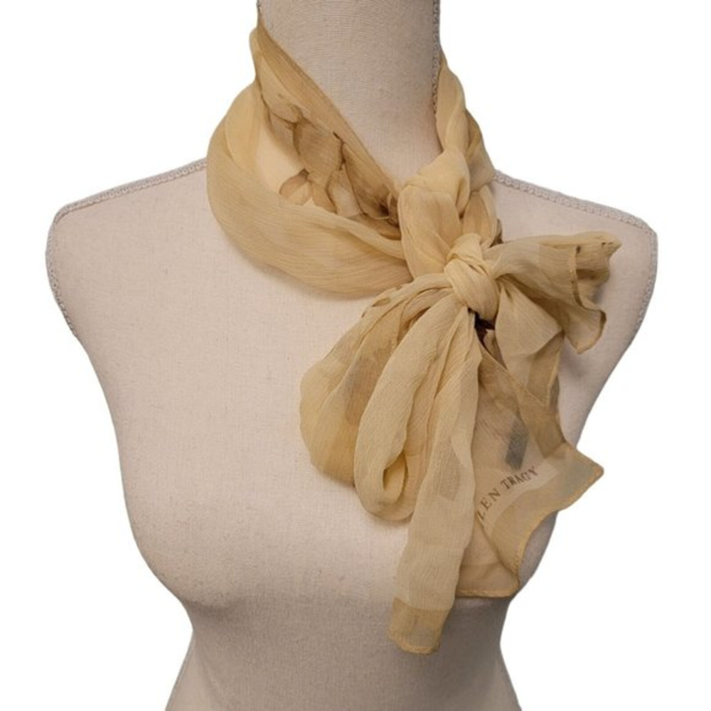 Vintage Ellen‎ Tracy Designer 100% Silk Rectangle Scarf 58 X 10